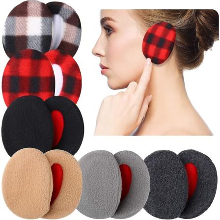 6 par ørevarmere uten bånd i fleece Vinter ørebeskyttelse unisex, 6 farger