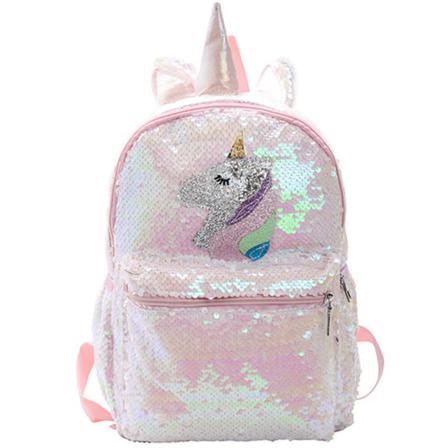 Unicorn Paljettryggsäck Tecknad Skolväska Skolbokväska