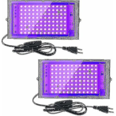 2 stk 100W UV LED Flomlys Blacklight IP65 Vanntett, Ultrafiolett LED Lampe, Effektbelysning For Aq TA