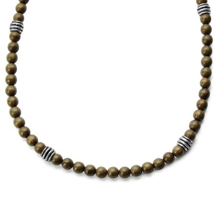 Collier Wendel en perles de bois La vague pour hommes - Colliers de perles