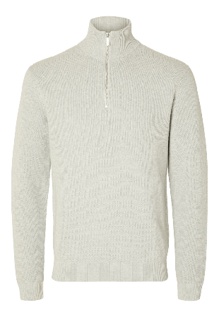 Selected Homme Stickad Tröja Half Zip DANE Tröjor Herr Grå L