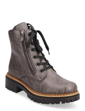 72611-45 Shoes Boots Ankle Boots Laced Boots Grå Rieker