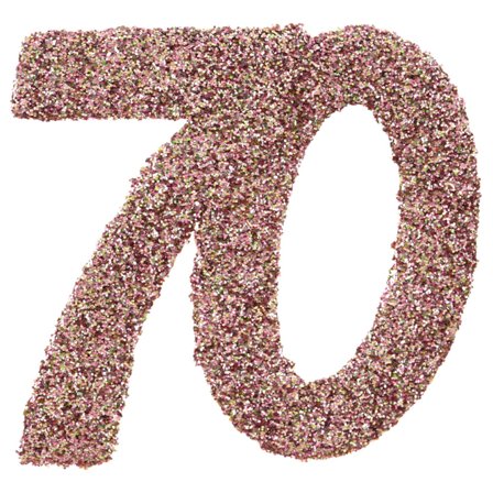 Glitterkonfetti 70 År Rosegull
