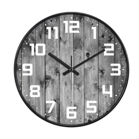 Rustik Träväggklocka - 12-tums Tyst Batteridriven *12 tum