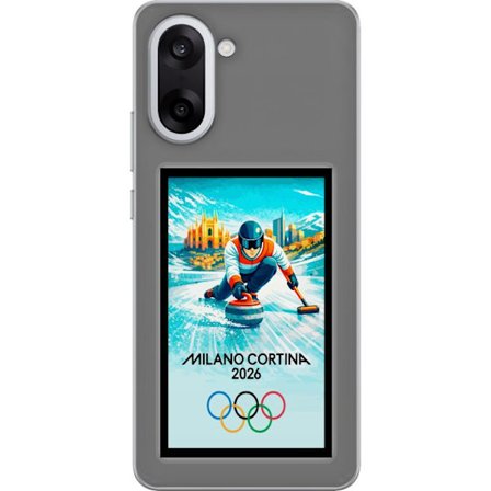 Kompatibelt Mobildeksel til OnePlus Nord CE5 Ishockeyillustrasjon med spillere i bevegelse på isen, Milano Cortina 2026, Milan-landemerker og olympisk