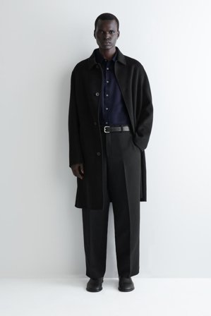 COS Dopasowana Popelinowa Koszula in Niebieski