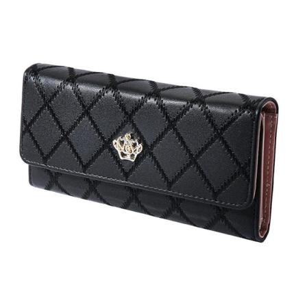 Damplånbok Med Rutmönster Och Guldfärgad Krona Svart