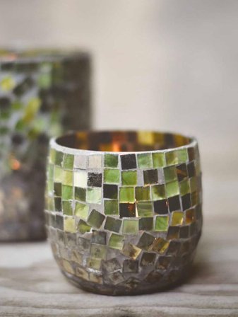 Trend Design Lysholder Mosaikk Grønn H8