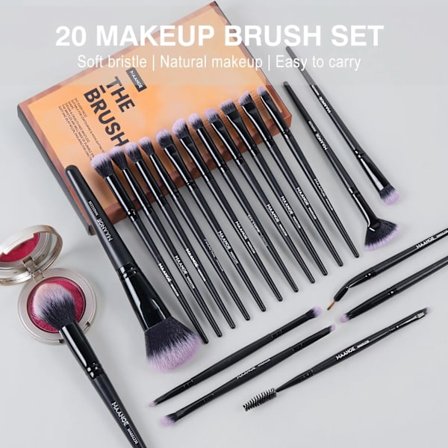 20 Pieces Professional Makeup Brushes Gift Box Cosmetic Beauty Brushes Soft Dense Bristle Powder Blush Highlight Brush