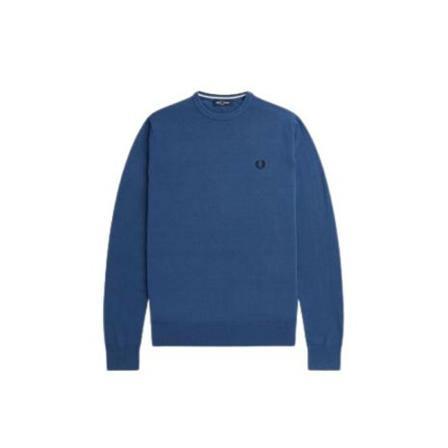 Fred Perry, Round-neck Knitwear Blauw, Heren, Maat:L