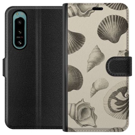 Kompatibelt Plånboksfodral till Sony Sony Xperia 5 IV Beige retrodesign