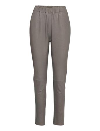 Pant Trousers Leather Leggings/Bukser Grå DEPECHE*Betinget Tilbud