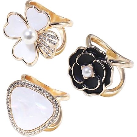 3 stk. skjerfspenner for kvinner, t-skjorteklips for siden