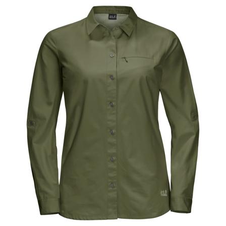 Jack Wolfskin Women's Lakeside Roll-up Shirt Women long-sleeved shirts Green L
