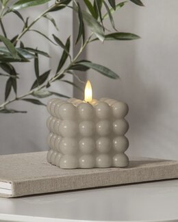 LED Blockljus Dot Beige - 10 x12,5 x10 cm - Star Trading