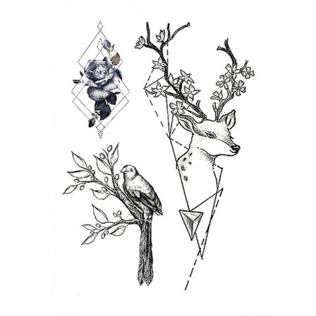 Fashion Tattoo Sticker Temporary Black Roses Design Full Flower Arm Big Fake Tattoo Sticker Body Art Decal Qinhai