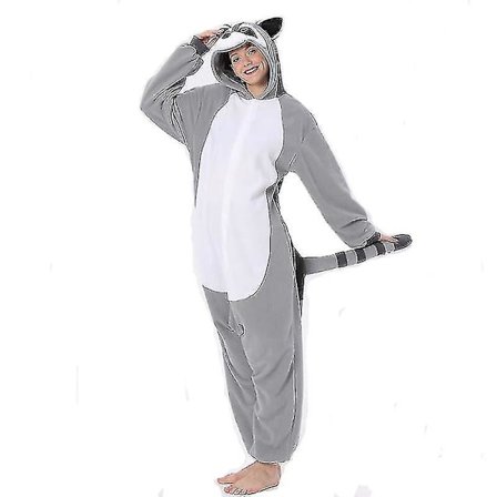 Voksne Pyjamas i ett stykke, Animal Kigurumi Onesie For menn Kvinner Helkroppspyjamas Tegneserie Vaskebjørn Pyjamas Cosplay kostyme