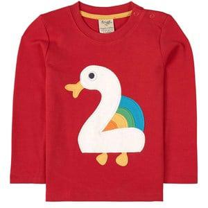 Kids - Frugi Tango Red/Duck Magic Number T-shirt 2-3 years - Tops - 2-3 years - Red - Junge
