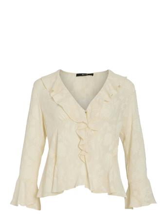 Viaustri L/S V-Neck Detail Top/Ka Cream Vila