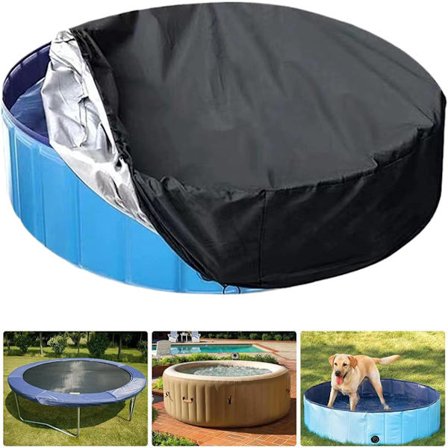 210*210*30cm - Poolskydd - Utomhuspoolskydd - Runt poolskydd - med dragsko