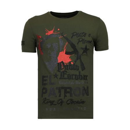 Local Fanatic El Patron Pablo Rhinestone - T-shirt - 13-6236K grön, Herr, Herr, Storlek: M