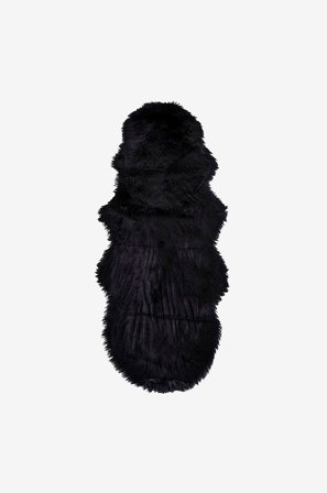 House Nordic - Lammeskind, Imitation, 60x180 cm - Sort - Skind & skindtæpper - Fra Homeroom