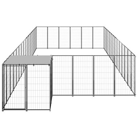 Vidaxl Hundgård Svart 26,62 M² Stål Svart