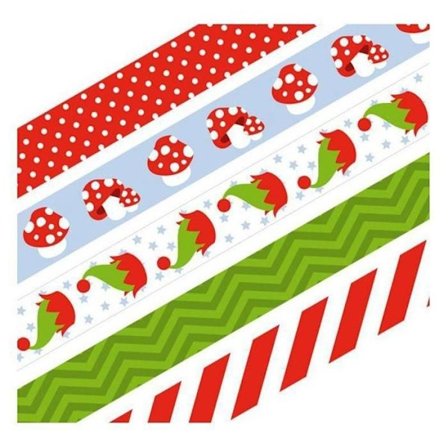 Maskeringstejp - ARTEMIO - Jul - 15 mm x 5 m - Färgassortiment - 5 st