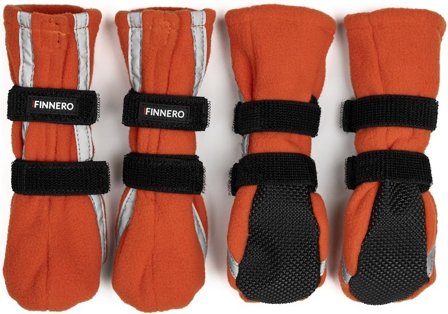 FinNero FinNero Hundsko HALLA koiran tossut, XXS-S, 4-pack, Reflex Orange - FinNero