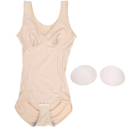 V-ringad slank kroppsformande shapewear med bh för kvinnor midjetränare magkontroll body (Khaki)XXL