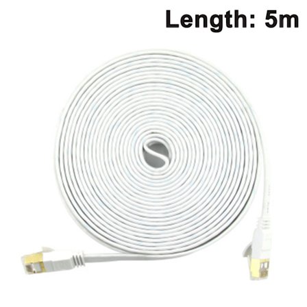 Cat 7 Ethernet-kabel, Skärmad Ethernet-kabel Flat RJ45 Nätverks-LAN-kabel Stödjer 10 Gbps 600 Mhz - Kompatibel med Cat5/Cat6-nätverk