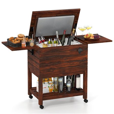 Puinen ulkokylmävaunu hyllyillä, tilavuus 51L