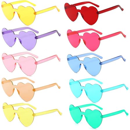 HD-festbriller, 10 par/6 par hjerteformede/runde briller, F