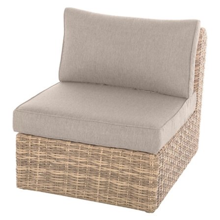 Vævet lænestol i syntetisk harpiks, aftagelige hynder