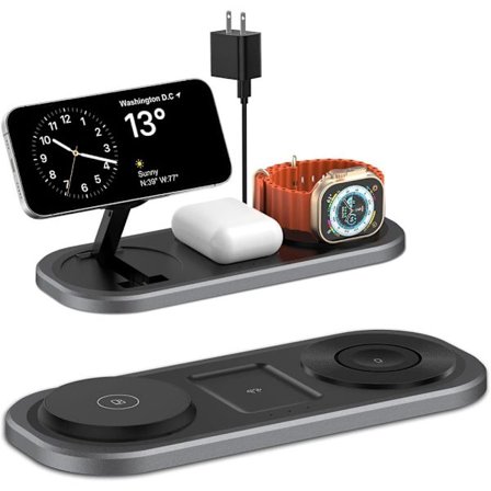 3-i-1 trådløs lader MagSafe, sammenleggbar ladestasjon for iPhone, Apple Watch og AirPods