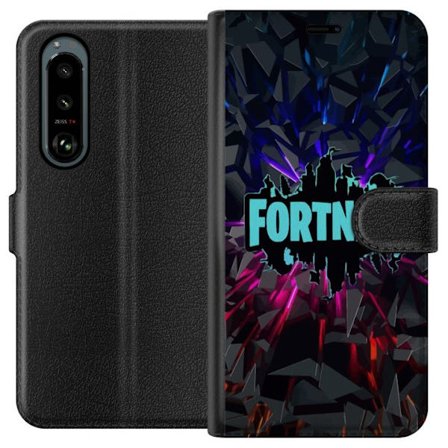 Yhteensopiva Lompakkokotelo Sony Sony Xperia 5 III Pelit inspiraatio abstrakti logo suunnittelu räjähtävillä muodoilla, neon valot ja dynaaminen e