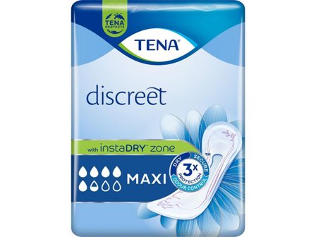 TENA Inkoskydd Discreet Maxi InstaDRY 12/fp - Lyreco - Sjukvård och omsorg - Diagnos och behandling - Inkontinensskydd