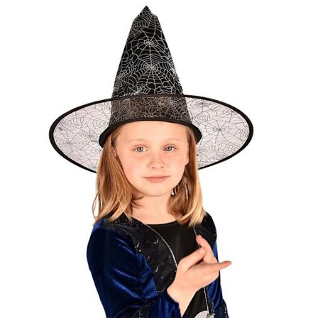 Heksehat Sort/Sølv til Børn - Robetoy