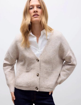 Vero Moda Awgemma Ls V-Neck Knit Cardigan Noos - Cream - XL