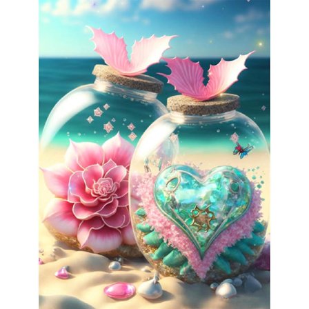 Komplette malersæt, strandmaleri efter nummer Voksen Rhinestone