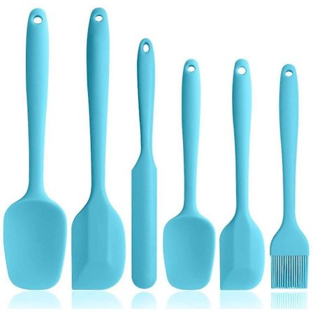 Silikonespatelsæt - 6-delt non-stick gummispatel med rustfrit stålkern - Varmebestandigt spatel køkkenredskabssæt til bagning og madlavning
