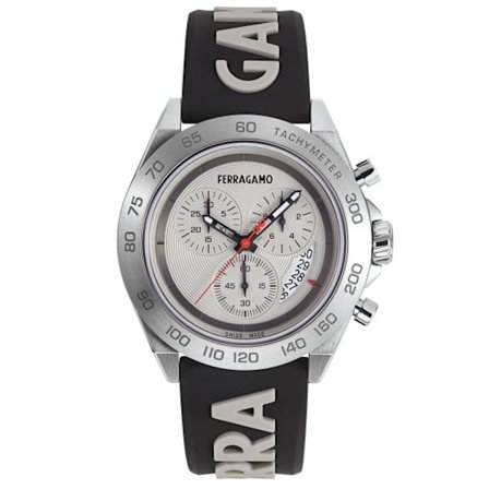 Ferragamo Urban Chrono Black Silicone Strap Watch | 43mm | SFKF00123