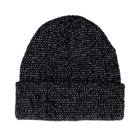 Beechfield - Reflective Black Cuff Blank Beanie Cuff Black Beanie - @ Hatstore