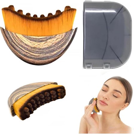 Tør børste til ansigtet til lymfedrænage massage reducerer hævelser og træthed med ergonomisk design og opbevaringspose