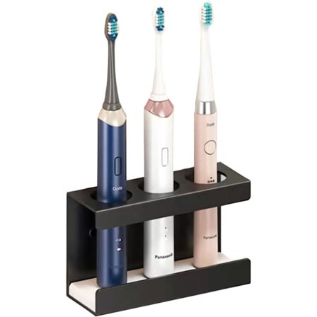 (Svart 3 Hål) Tandborstehållare, Väggmonterad Tandborste H,ZQKLA