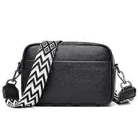 Axelväska dam liten handväska flera fack crossbody väska grå med 3 utbytbara axelremmar GS