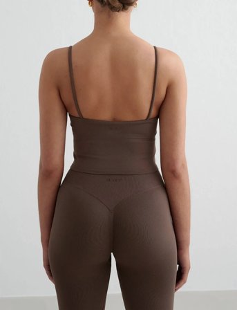 aim ́n Shape Seamless Strap Singlet - Brown - M