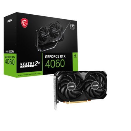 MSI GeForce RTX 4060 VENTUS 2X BLACK 8G OC - grafikkort - GeForce RTX 4060 - 8 GB