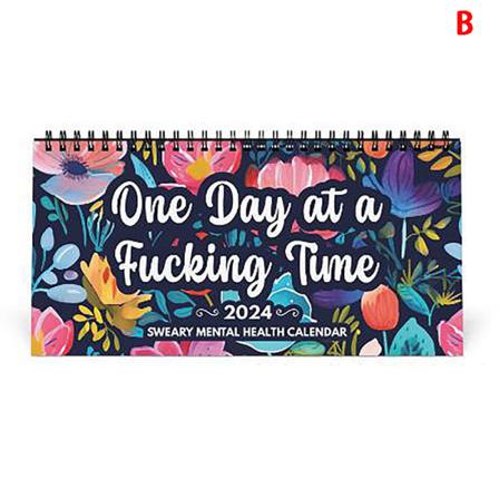 1 st Mental H?lsa Skrivbords kalender Sv?r Ordplanerare Rolig roman One Size