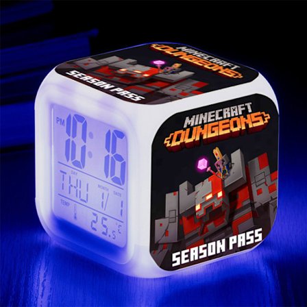 Min värld väckarklocka ledde lysande nattljus 8#